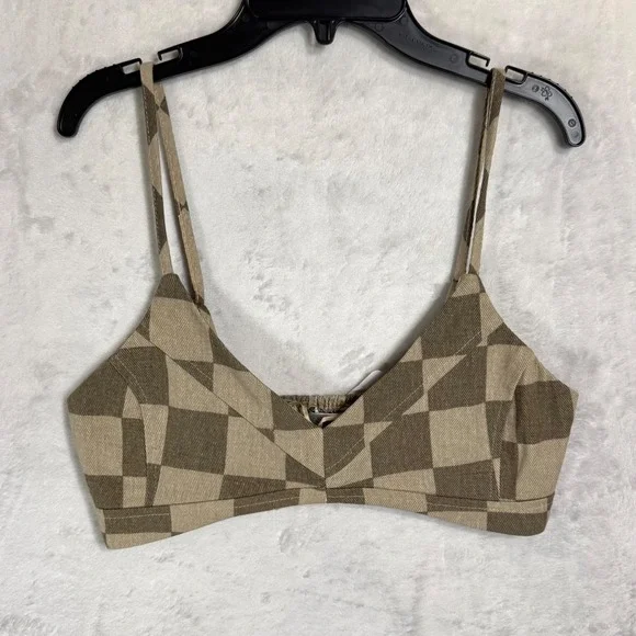 NWT Fashion Nova 3 Pc Checkered Plaid Skirt Set Size L Crop Top Jacket Skater - Picture 7 of 16